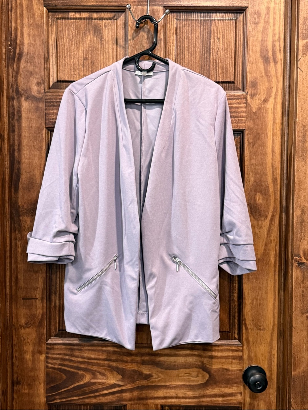 Maurices Light Lavender Open-Front Blazer with Zip Pockets size XXL